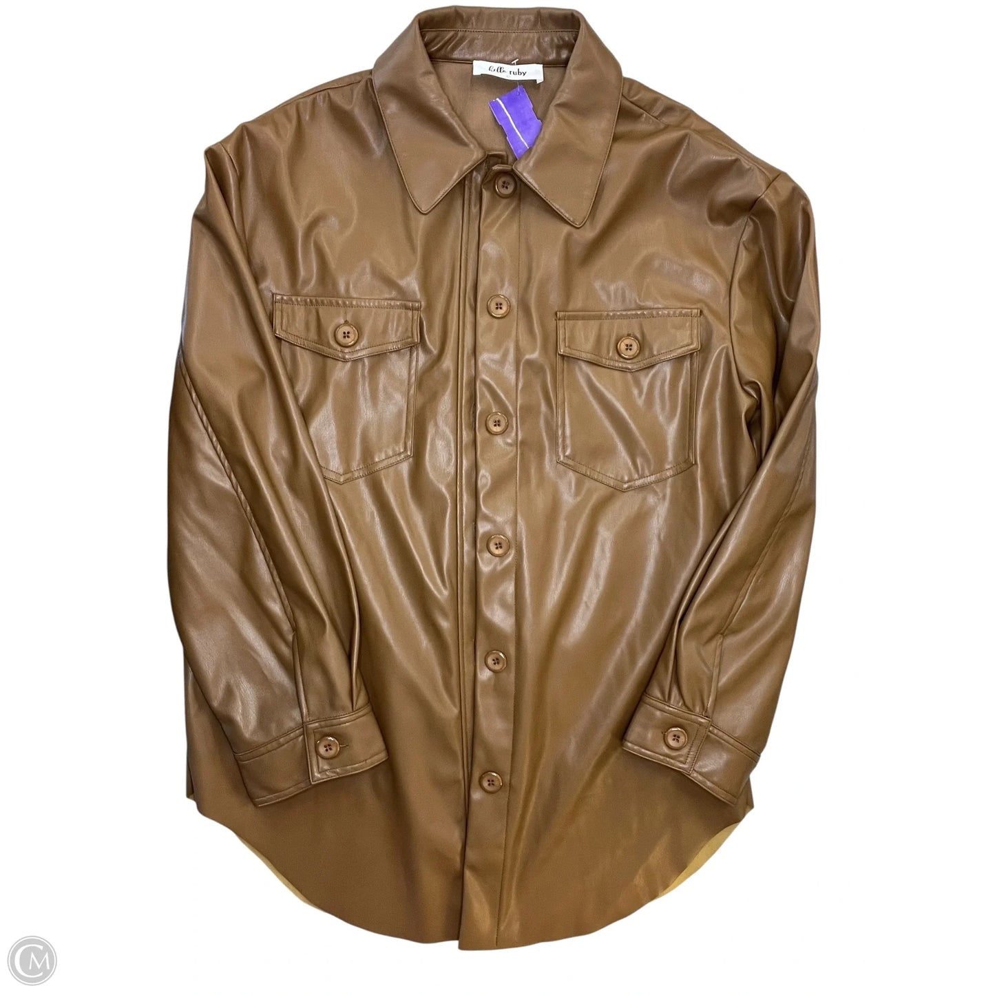 Jacket Shirt By Cmc In Brown, Size: L