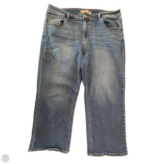 Jeans Cropped By Just Usa In Blue Denim, Size: 16