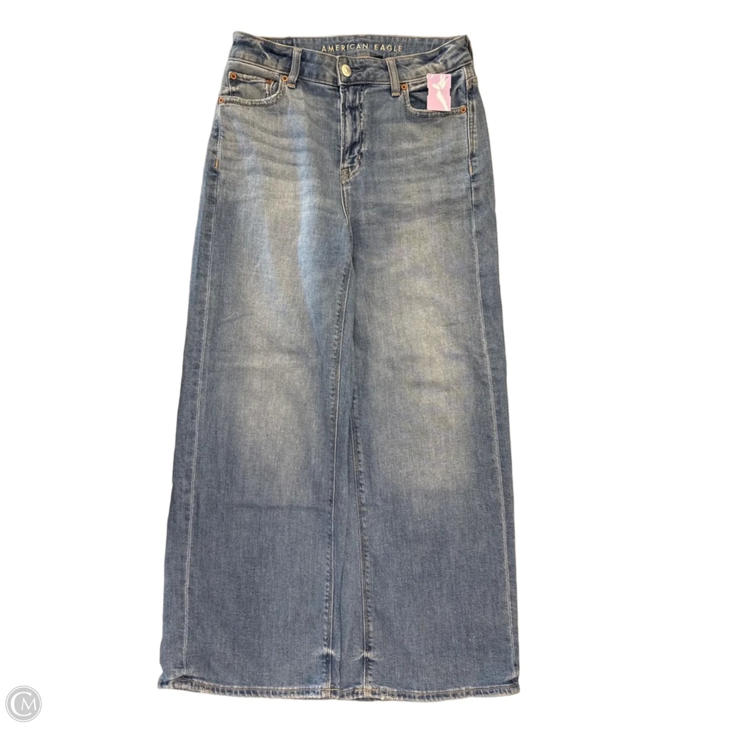 Jeans Wide Leg By American Eagle In Blue Denim, Size: 0