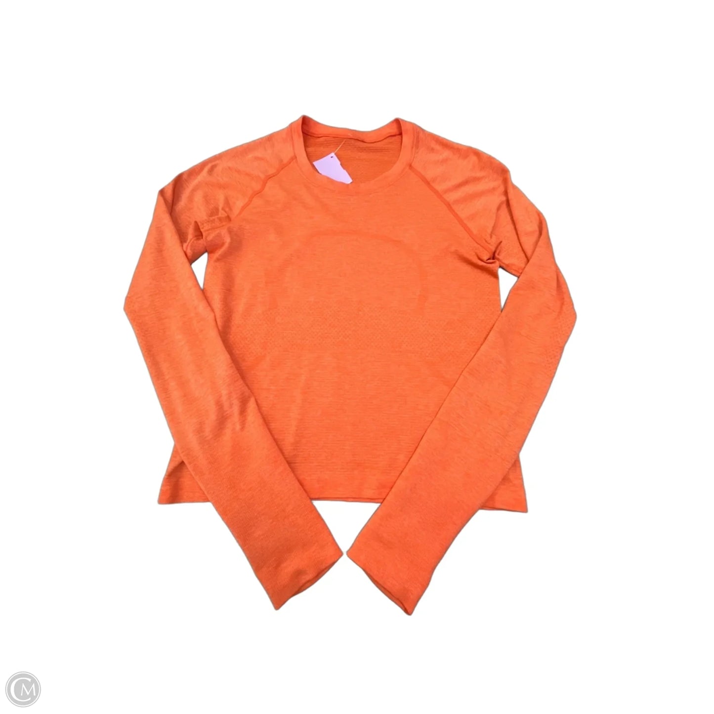 Athletic Top Long Sleeve Collar By Lululemon In Orange, Size: S