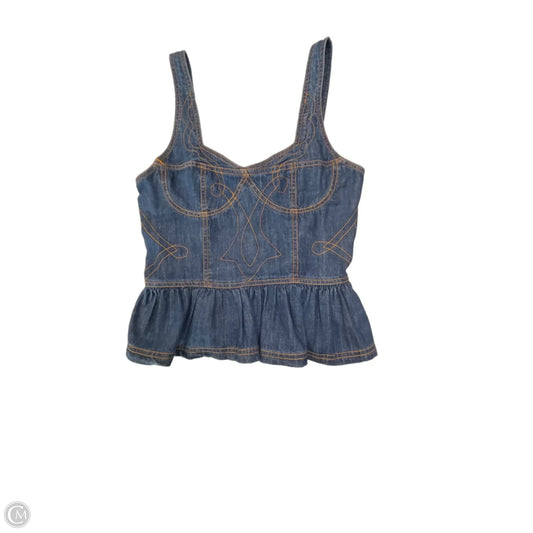 Top Sleeveless By Pilcro In Blue Denim, Size: S