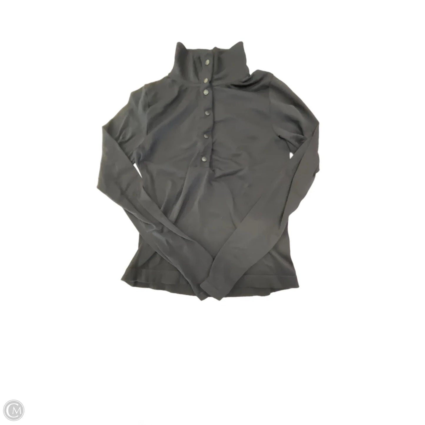 Athletic Top Long Sleeve Collar By Athleta In Black, Size: S