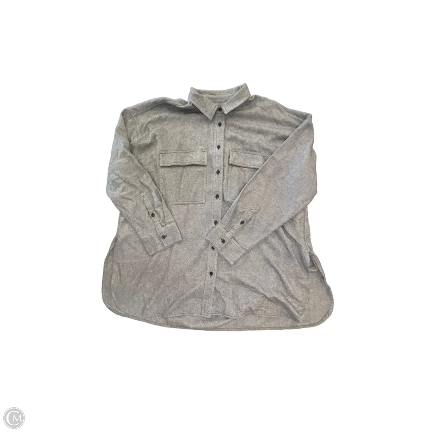 Jacket Shirt By Madewell In Grey, Size: L