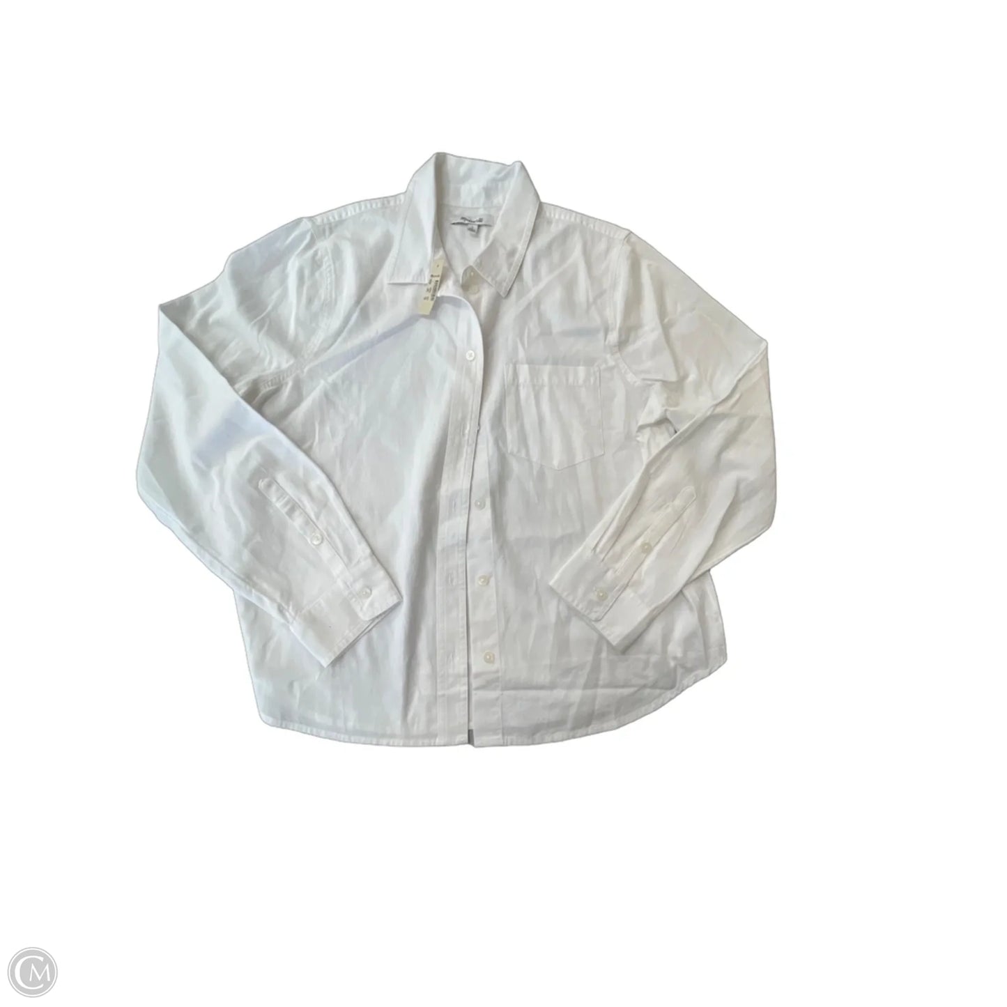 Top Long Sleeve By Madewell In White, Size: L