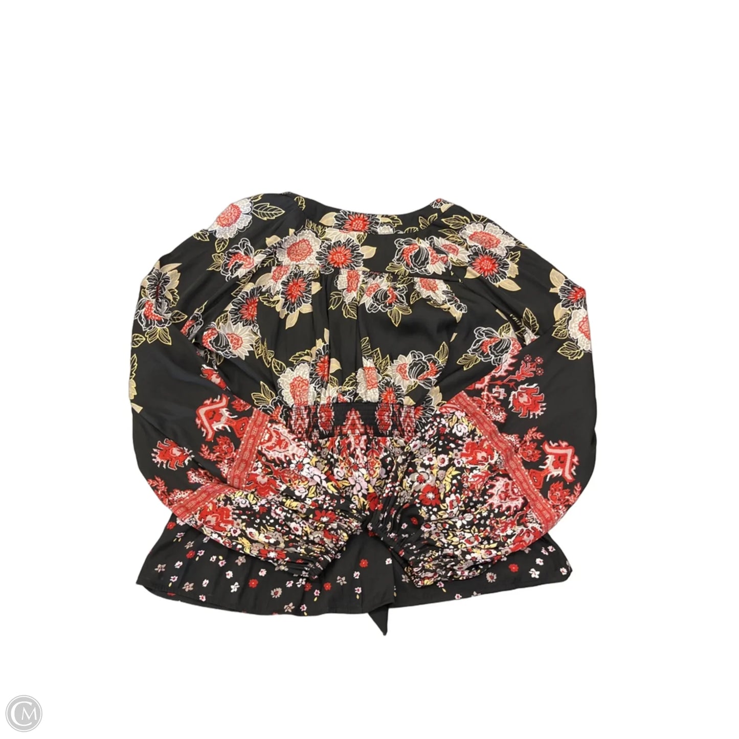 Blouse Long Sleeve By Free People In Floral Print, Size: L