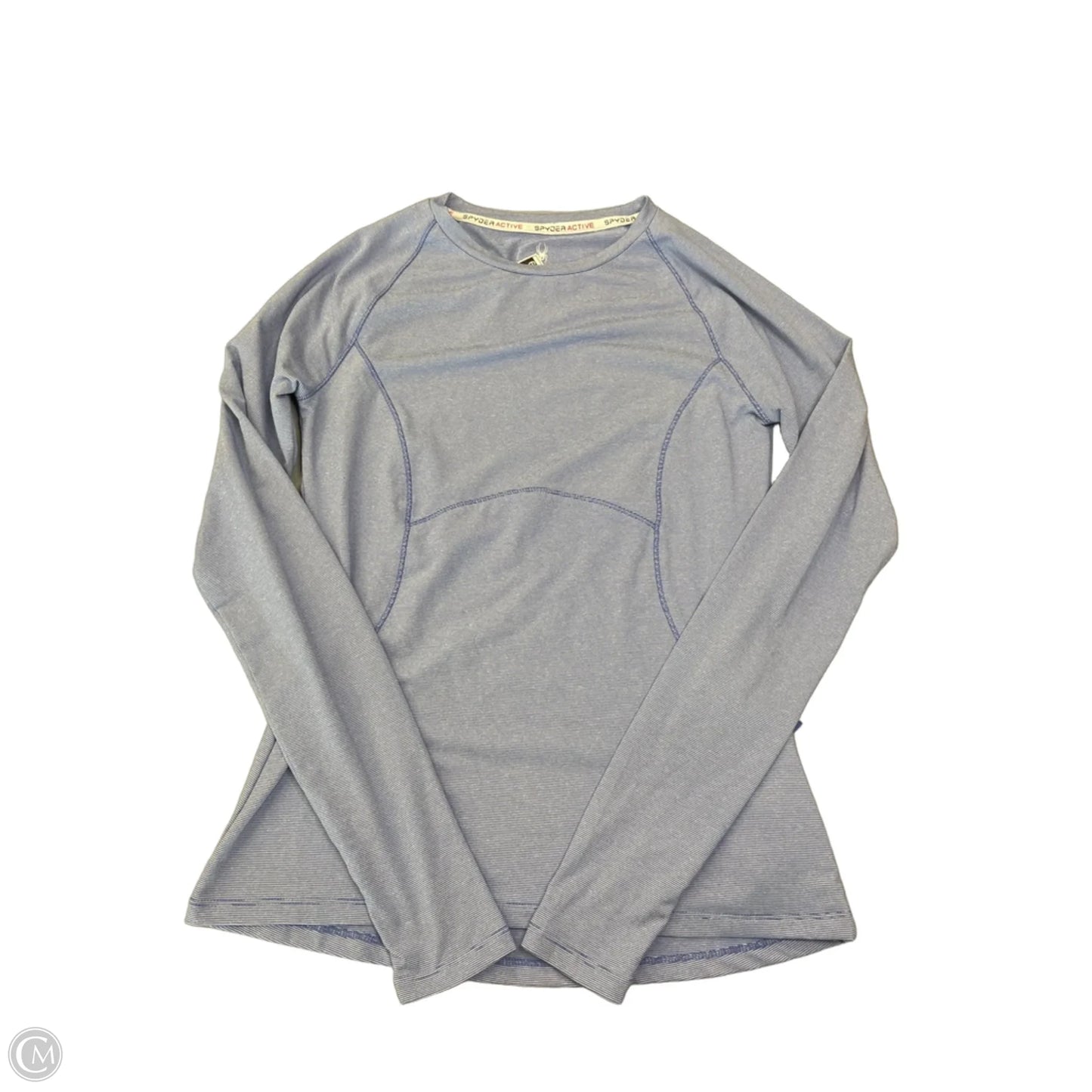 Athletic Top Long Sleeve Collar By Spyder In Striped Pattern, Size: S