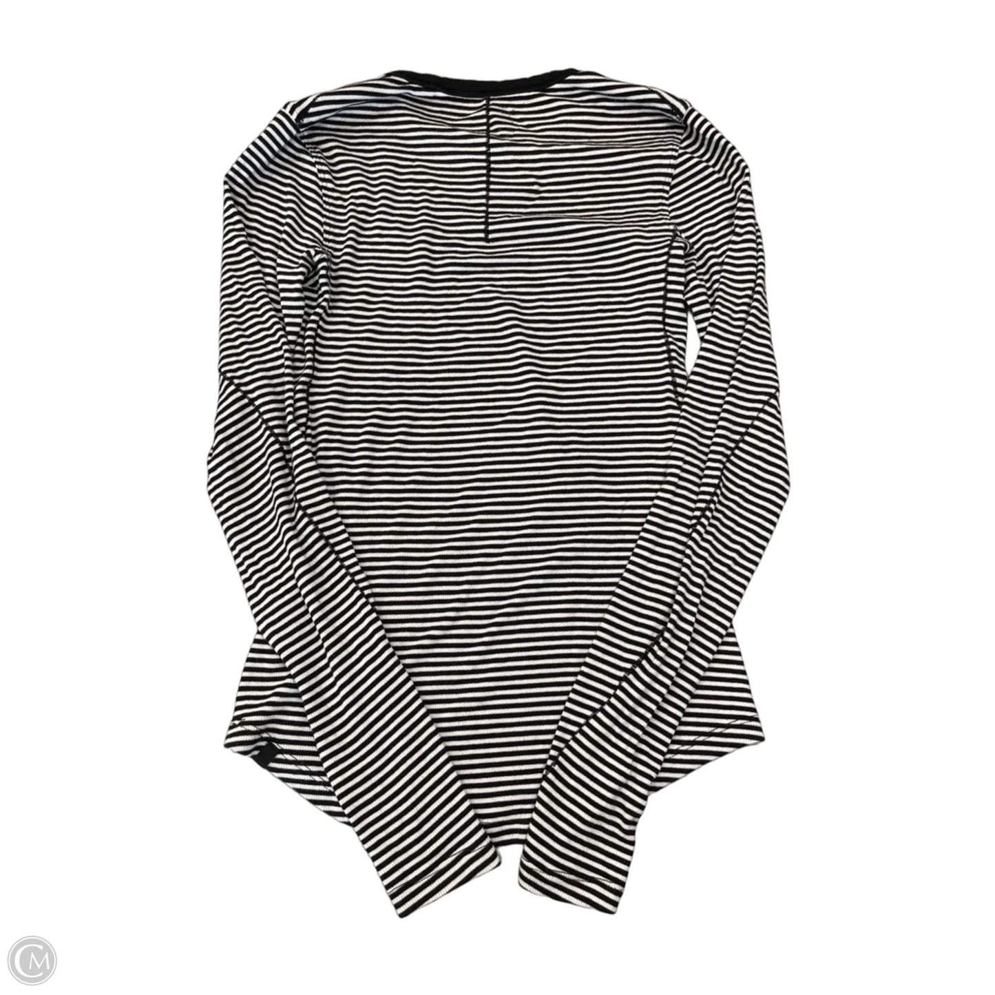 Athletic Top Long Sleeve Collar By Lululemon In Striped Pattern, Size: S