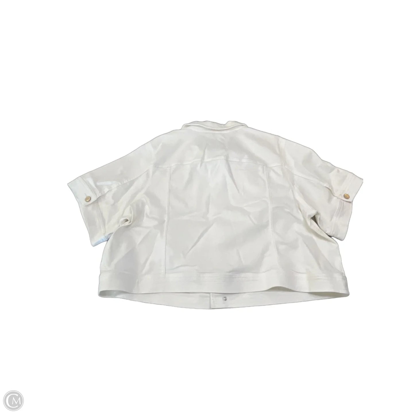 Jacket Denim By Talbots In White Denim, Size: 3x