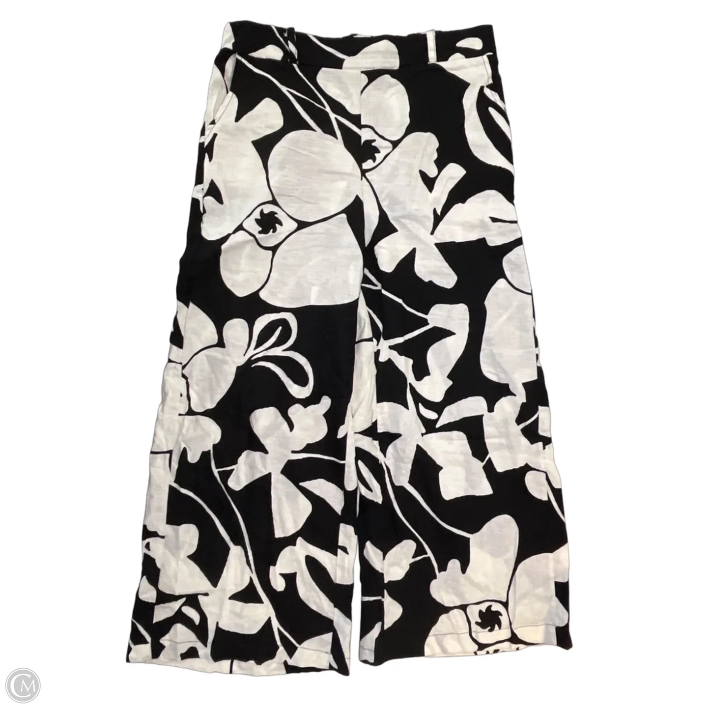 Pants Wide Leg By Christian Siriano In Black & Cream, Size: L