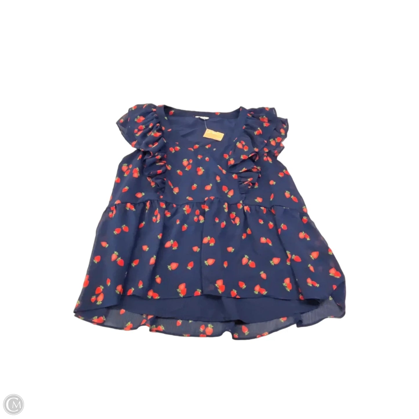 Blouse Sleeveless By Cato In Blue, Size: L