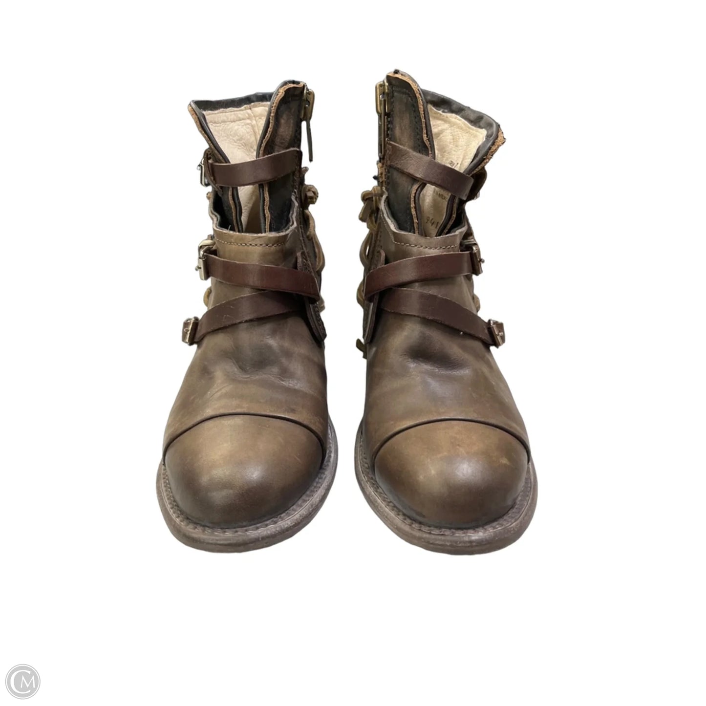 Boots Ankle Heels By Freebird In Brown, Size: 7