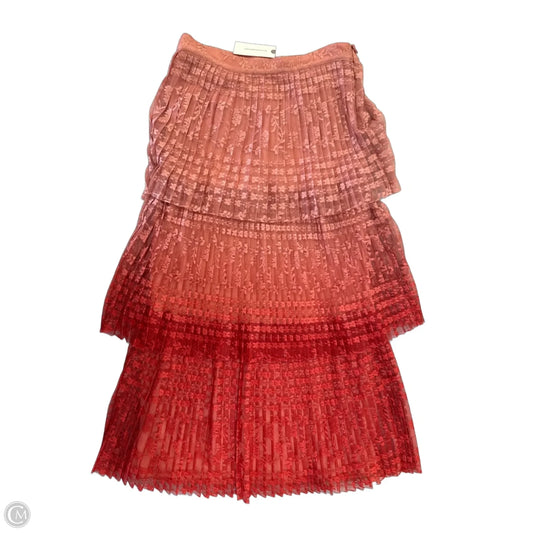 Skirt Midi By Maeve In Pink & Red, Size: S