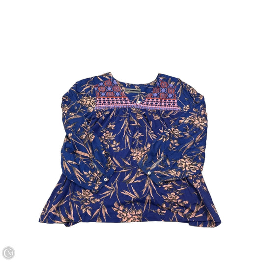 Top Long Sleeve By Anthropologie In Blue, Size: Xs