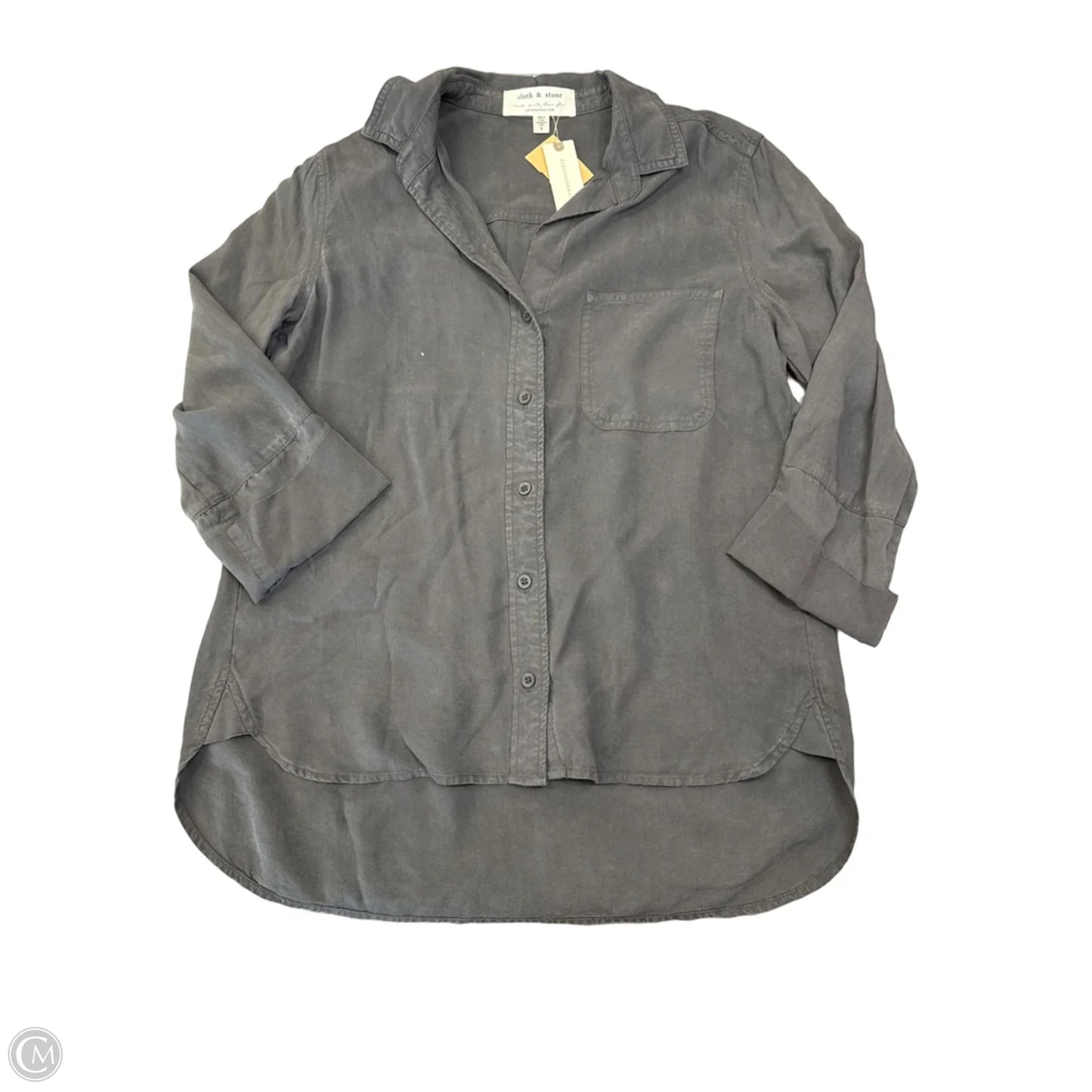 Top Long Sleeve By Cloth & Stone In Grey, Size: S