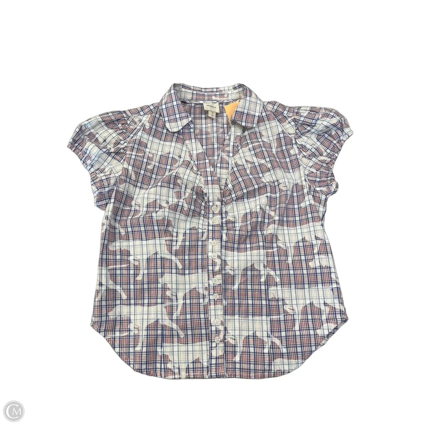 Top Short Sleeve By Maeve In Plaid Pattern, Size: M