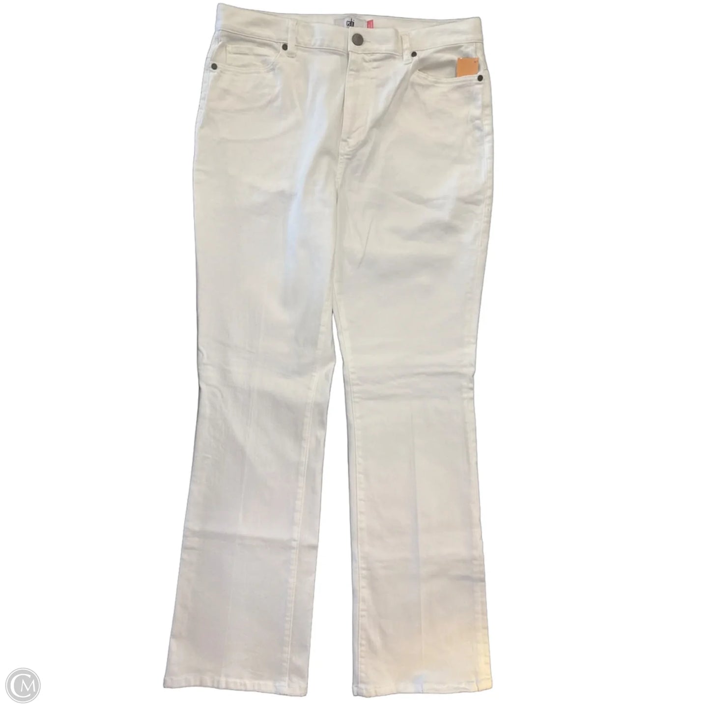 Jeans Boot Cut By Cabi In White Denim, Size: 12
