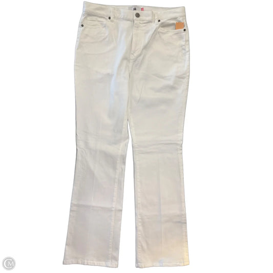 Jeans Boot Cut By Cabi In White Denim, Size: 12