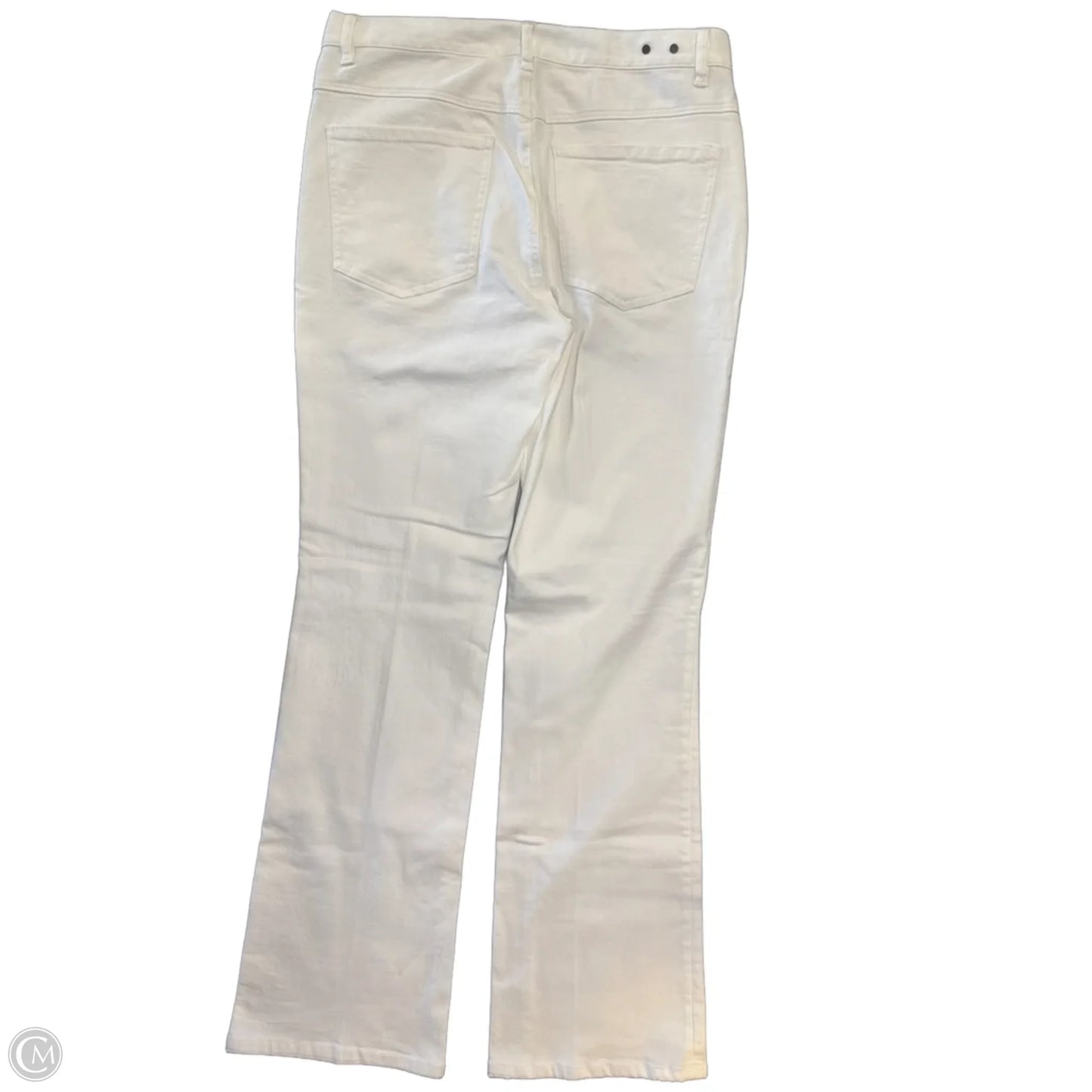 Jeans Boot Cut By Cabi In White Denim, Size: 12