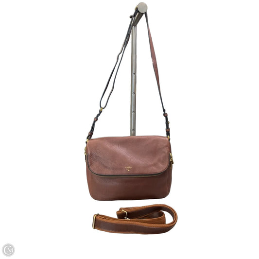 Crossbody Leather By Fossil, Size: Medium