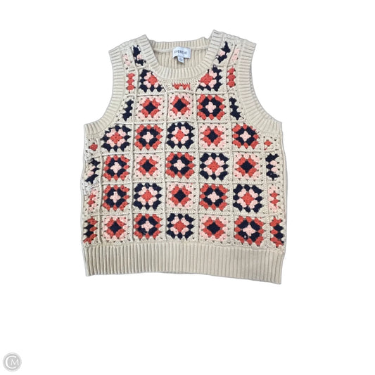 Vest Sweater By Evereve In Blue & Pink, Size: Xl
