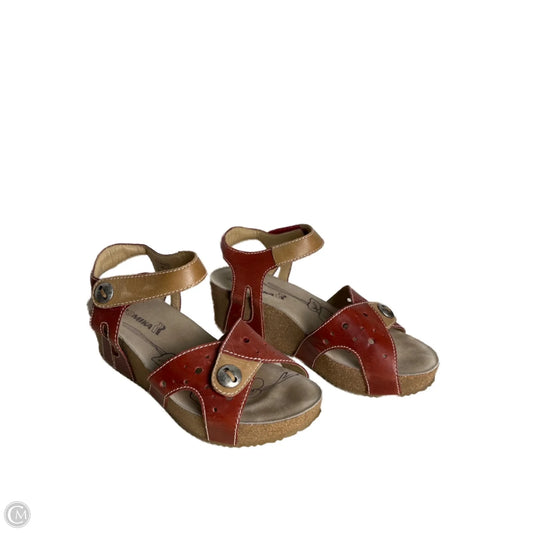 Sandals Heels Wedge By Romika In Red, Size: 10