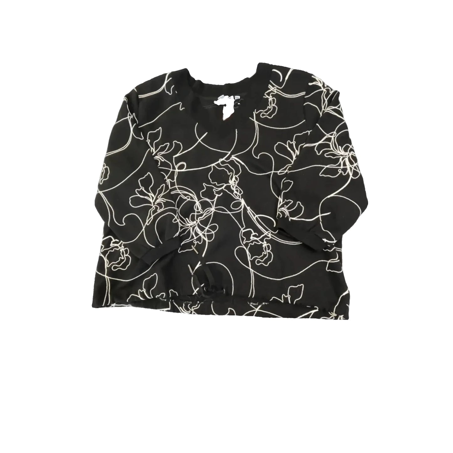Top 3/4 Sleeve By Chicos In Black, Size: L