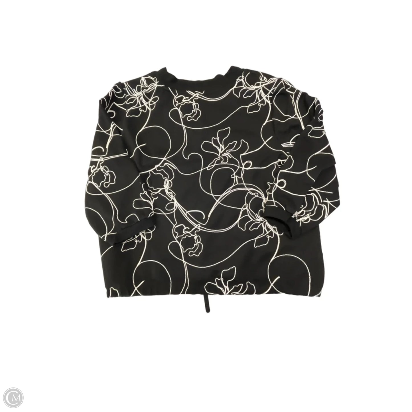 Top 3/4 Sleeve By Chicos In Black, Size: L