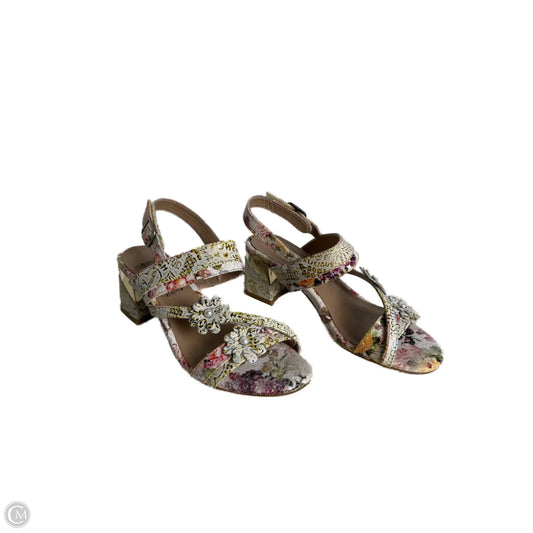 Sandals Heels Block By Spring Step In Multi-colored, Size: 7