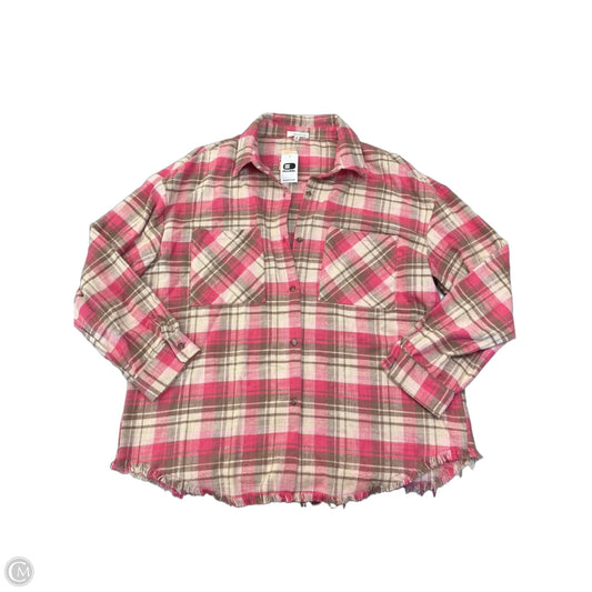 Jacket Shirt By Clothes Mentor In Plaid Pattern, Size: Xl