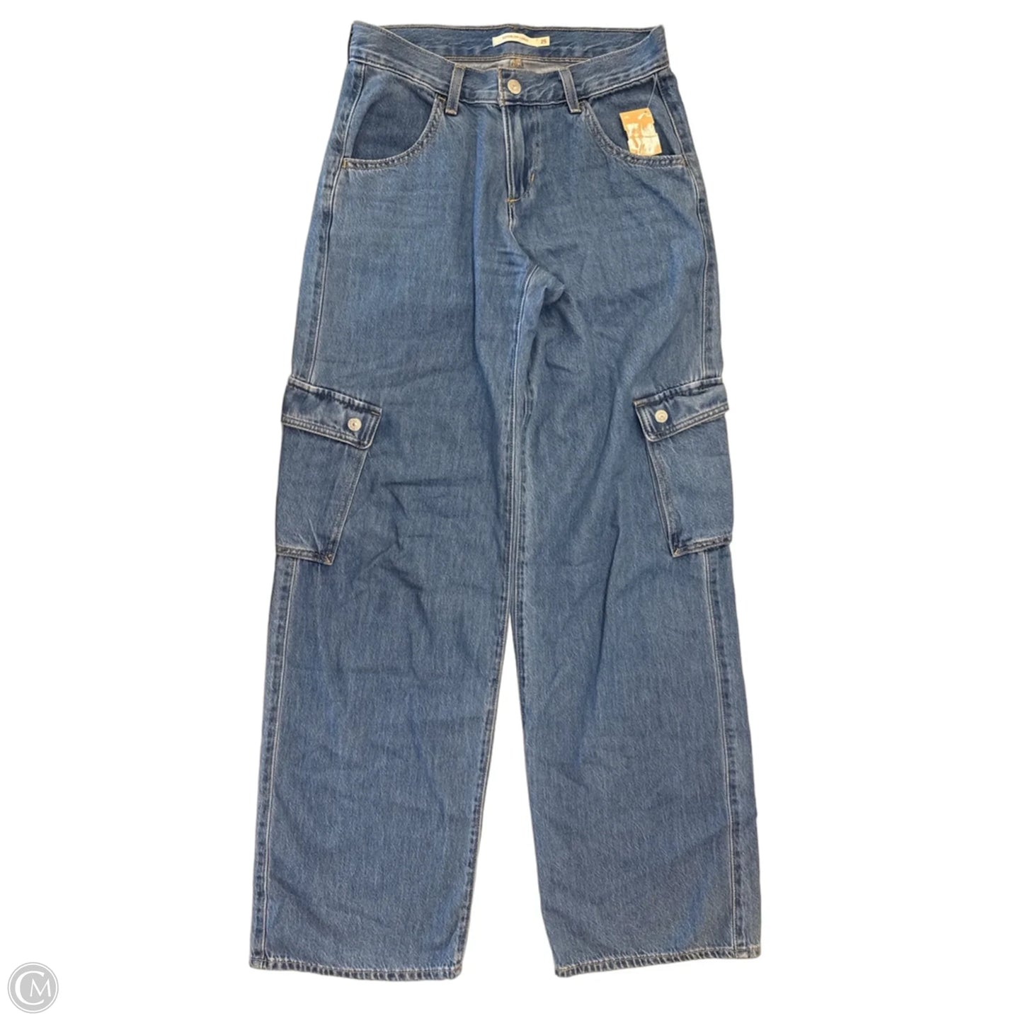 Jeans Wide Leg By Levis In Blue Denim, Size: 0