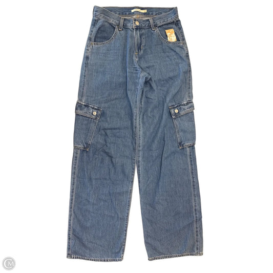 Jeans Wide Leg By Levis In Blue Denim, Size: 0