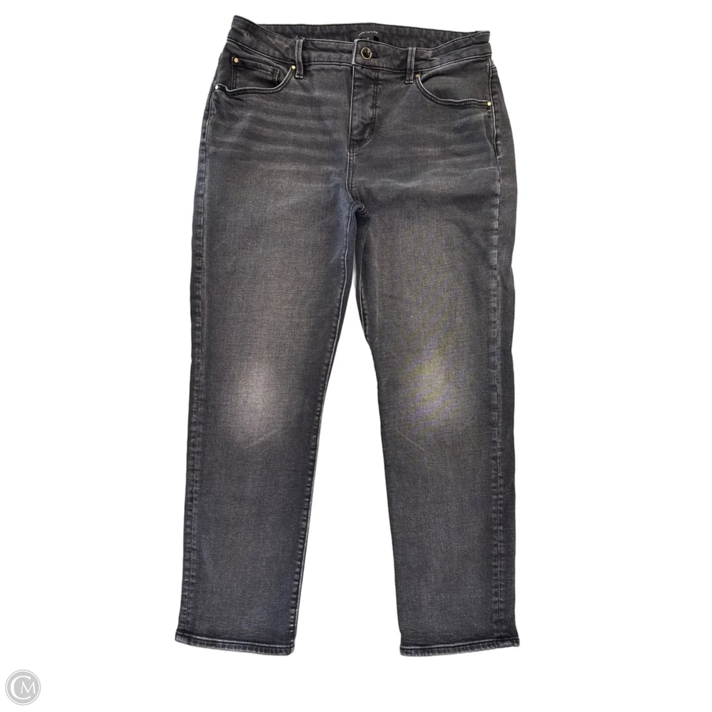 Jeans Straight By Ann Taylor In Black Denim, Size: 10