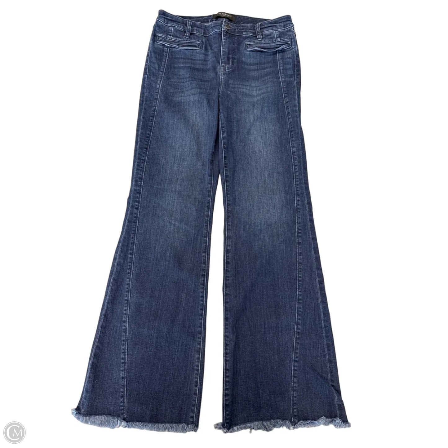 Jeans Flared By Liverpool In Blue Denim, Size: 10
