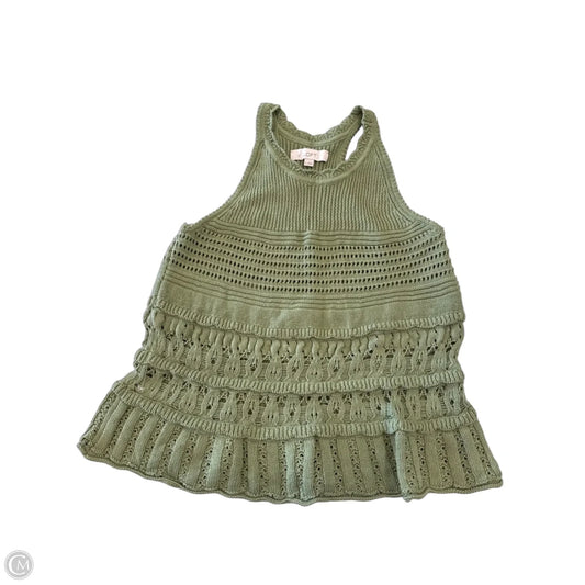 Top Sleeveless By Loft In Green, Size: S
