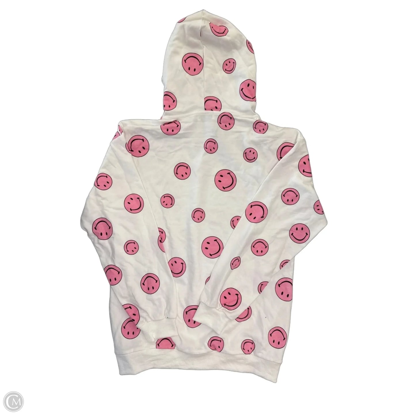 Sweatshirt Hoodie By Lola In Pink & White, Size: L