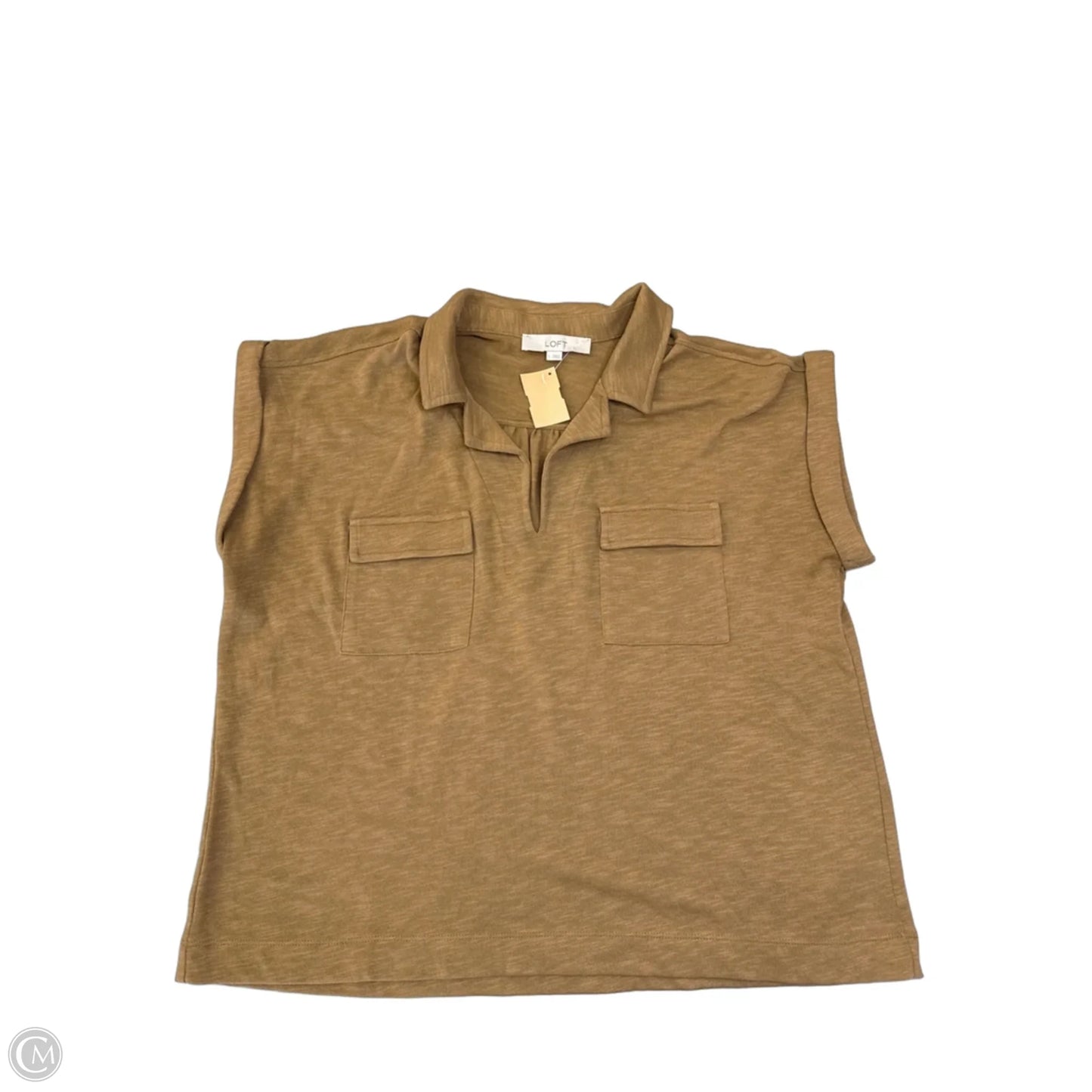 Top Short Sleeve By Loft In Brown, Size: L