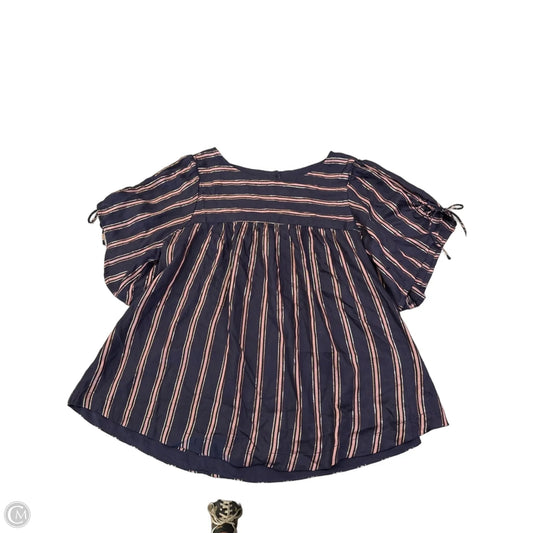 Top Short Sleeve By Anthropologie In Navy, Size: M