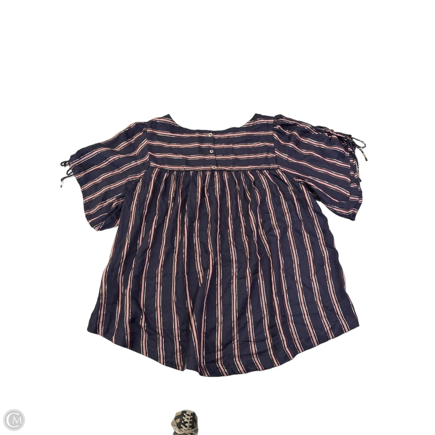 Top Short Sleeve By Anthropologie In Navy, Size: M