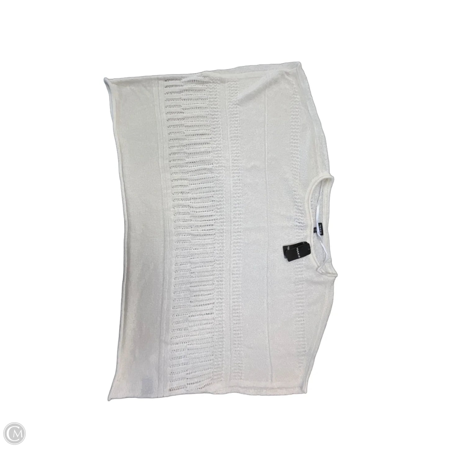 Sweater Short Sleeve By Torrid In Ivory, Size: 3x
