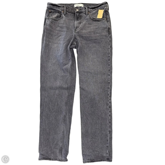 Jeans Straight By Abercrombie And Fitch In Grey Denim, Size: 8