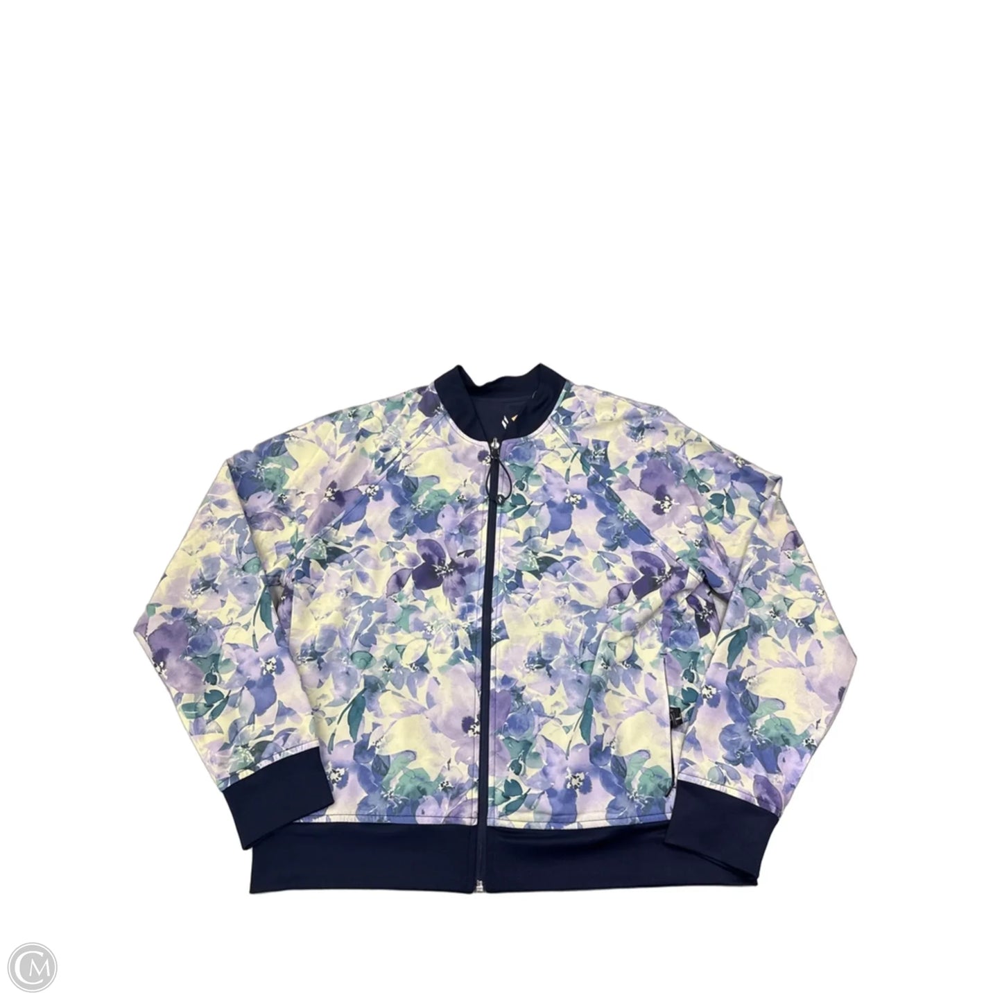 Athletic Jacket By Skechers In Floral Print, Size: L