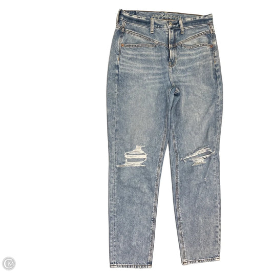 Jeans Boyfriend By American Eagle In Blue Denim, Size: 4