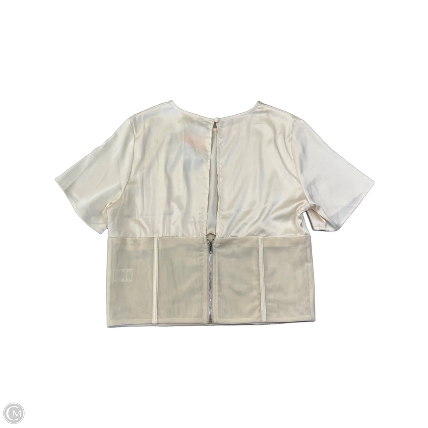 Top Short Sleeve By Clothes Mentor In Cream, Size: L