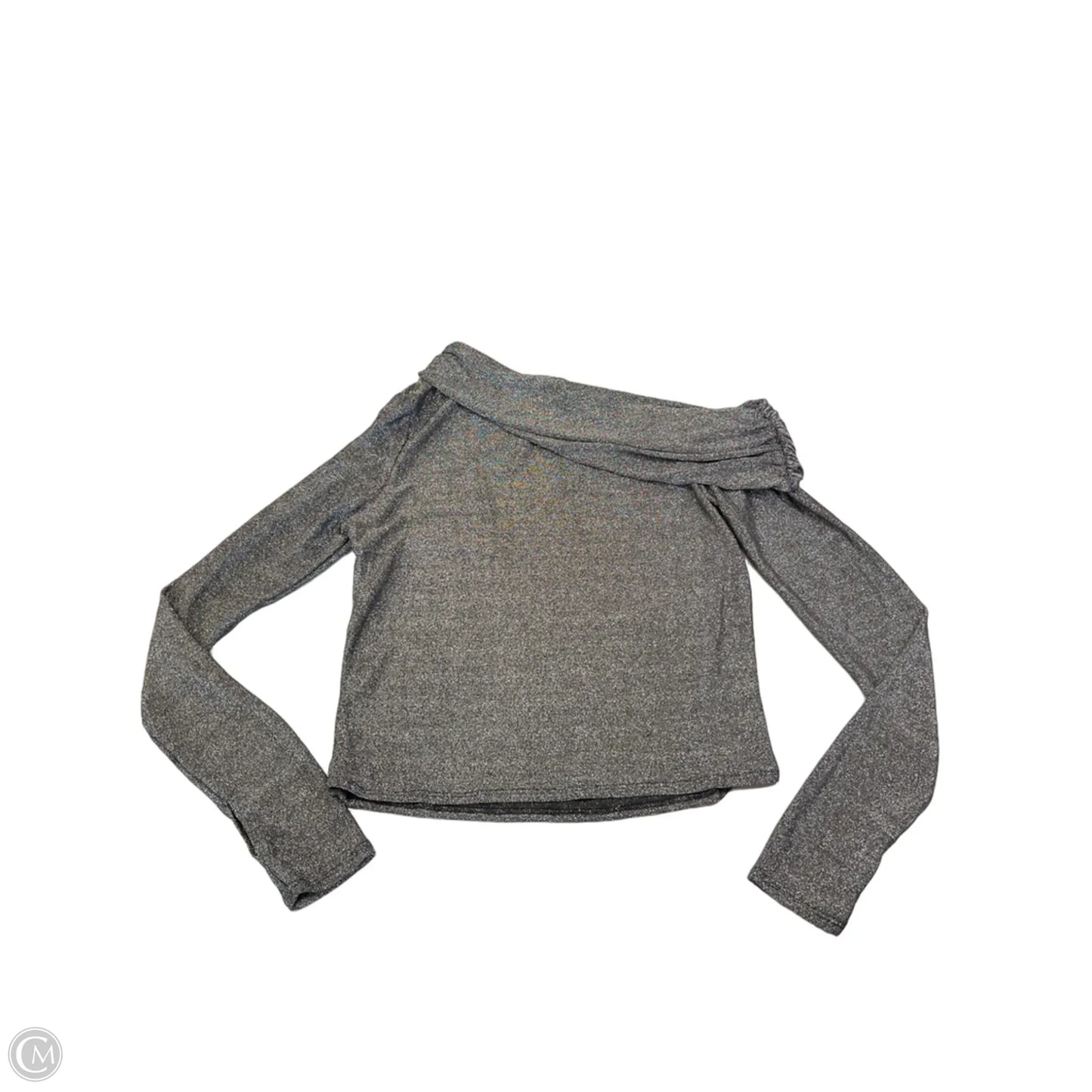 Top Long Sleeve By Promesa In Silver, Size: L