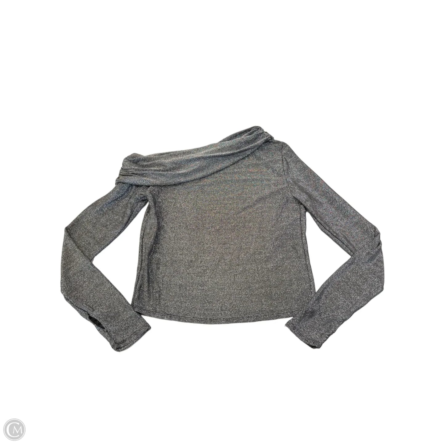 Top Long Sleeve By Promesa In Silver, Size: L