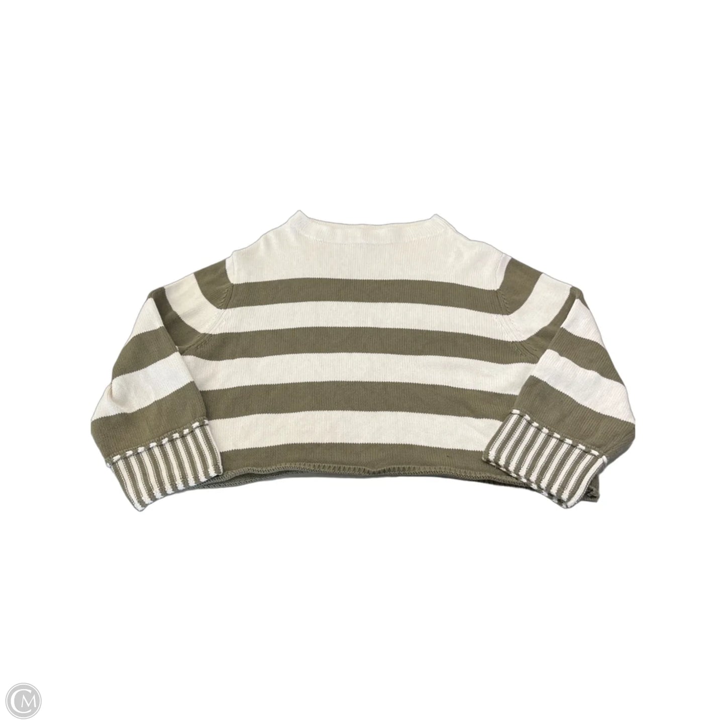 Sweater By Miou Muse In Green & White, Size: L