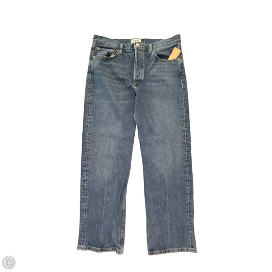 Jeans Straight By Agolde In Blue Denim, Size: 10