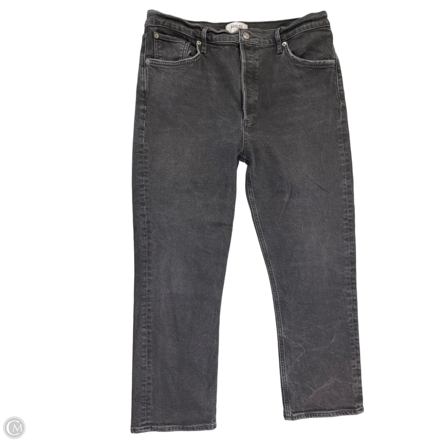 Jeans Straight By Agolde In Black Denim, Size: 14