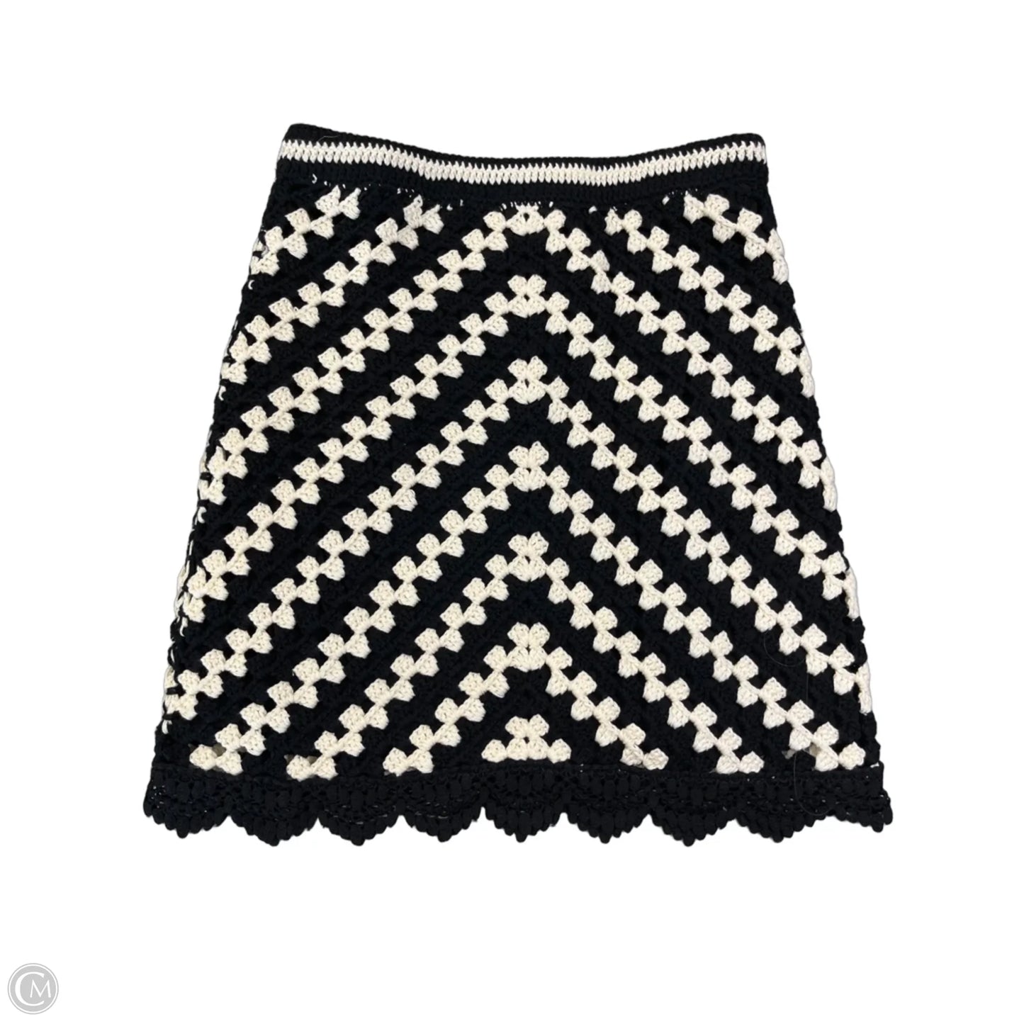 Skirt Mini & Short By Skies Are Blue In Black & White, Size: S