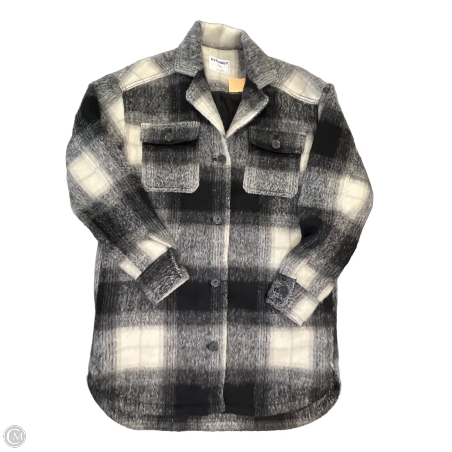 Coat Faux Fur & Sherpa By Old Navy In Plaid Pattern, Size: S